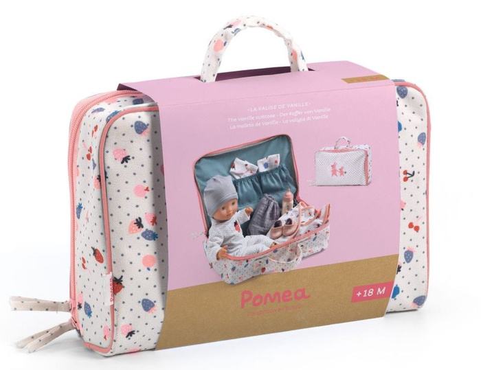 Lalka bobas dla dzieci w walizce z dodatkami Vanille Pomea Djeco