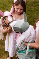 Podkładka pod siodło i bonetka sztruksowy zielony dodatki do Hobby Horse by Astrup