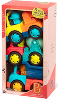 Zestaw 3 zabawkowych samochodów budowlanych z figurkami kierowców Happy Cruisers B.Toys