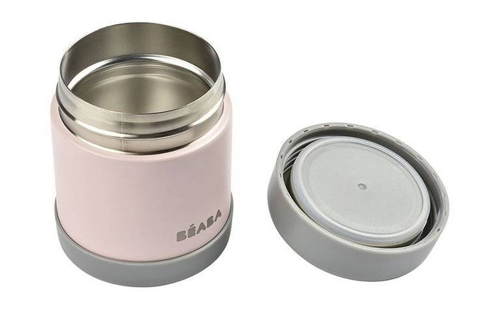 Pojemnik obiadowy Termos ze stali nierdzewnej z hermetycznym zamknięciem 300 ml dark mist light pink Beaba