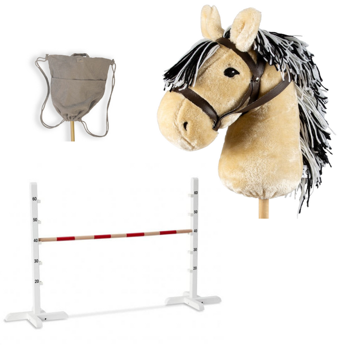Zestaw do Hobby Horse blond koń na kiju plus przeszkoda Astrup 