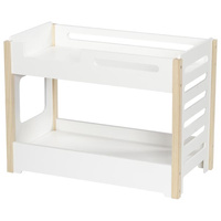 Drewniane łóżeczko piętrowe ze zjeżdżalnią dla lalek Goki