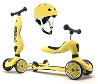SCOOTANDRIDE Kask + Highwaykick1 2w1 jeździk i hulajnoga Zestaw Lemon
