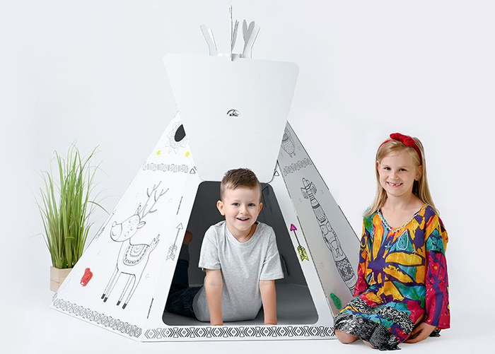Kartonowy domek do malowania i samodzielnego złożenia Namiot Tipi Tektorado
