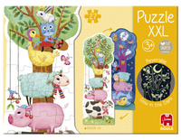 Wielkie puzzle dwustronne Farma Świecące w ciemności 27 el Goula