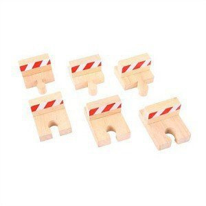 Bloki oporowe do torów kolejowych, 6 elementów, Bigjigs Rail