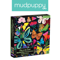 Puzzle rodzinne świecące w ciemności Motyle 500 elementów Mudpuppy