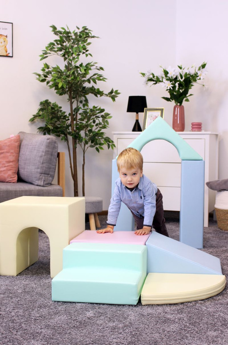 Duże klocki piankowe do wspinaczki i aktywnej zabawy dla dzieci zestaw pastelowy Creativity IGLU