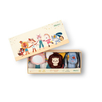 Lilliputiens Zestaw 3 wielofunkcyjnych zabawek sensorycznych dla niemowląt Piesek Jules, Kotka Jeanne i Jeżyk Leon 