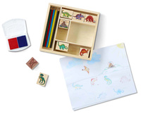 Zestaw pieczątek dla dzieci z kredkami Dinozaury Melissa and Doug