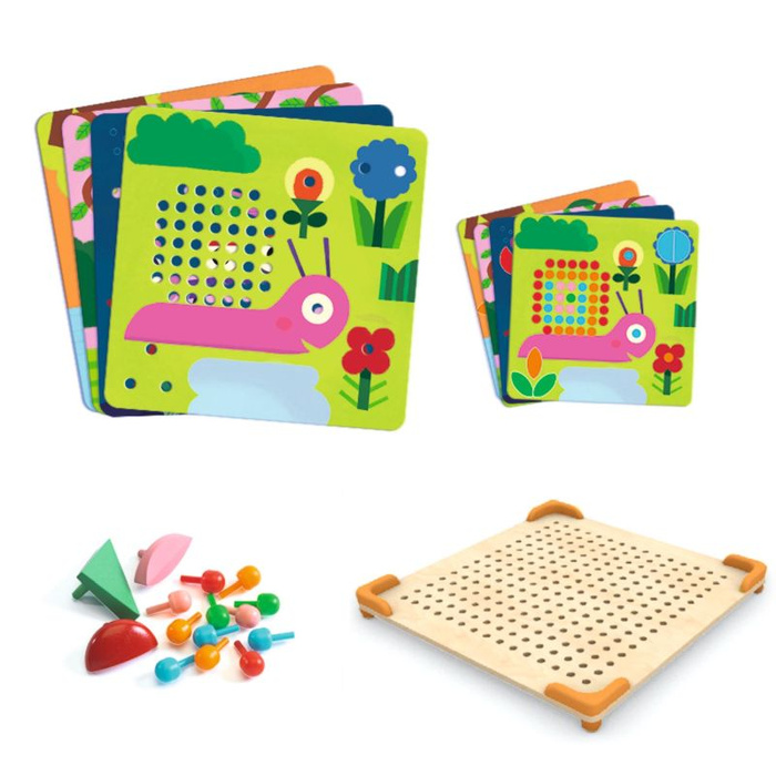 Mozaika do układania kolorowe obrazki z małymi zwierzątkami Mini Animo Djeco