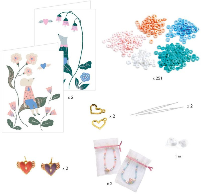 Zestaw do tworzenia bransoletek przyjaźni zrób to sam Serca Djeco