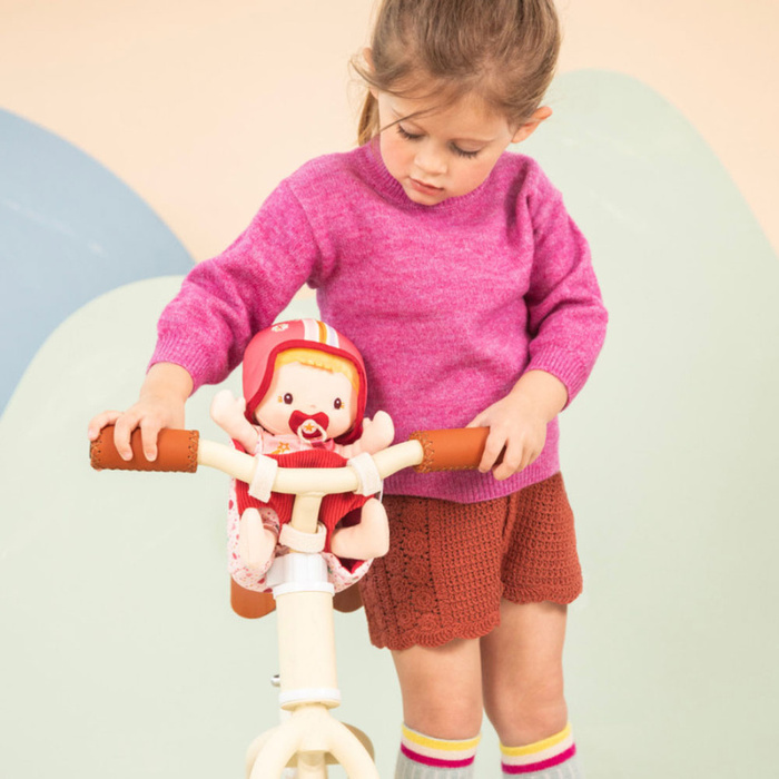 Lilliputiens Lalka z akcesoriami w foteliku rowerowym Lena do zabawy dla dzieci