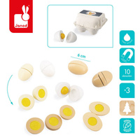 Wytłaczanka z 4 drewnianymi jajkami 3+ Janod