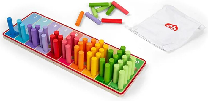 Tęczowe klocki do nauki liczenia liczenie patyczków Bigjigs
