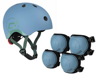 SCOOTANDRIDE Dziecięcy Kask i Ochraniacze Steel XXS-S ochronny Zestaw 1-5 lat