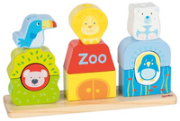 Układanka drewniana na palikach Zwierzęta w zoo Goki