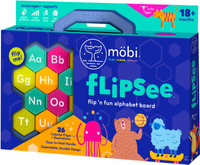 Flipsee Tablica edukacyjna z okienkami Alfabet Mobi – język angielski dla dzieci