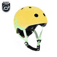 SCOOTANDRIDE Dziecięcy Kask XXS-S 1-5 lat światło LED magnetyczne zapięcie Lemon