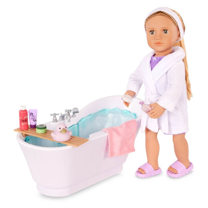 Wanna dla lalki z akcesoriami i odgłosami kąpielowymi Bubbly Bathtime Our Generation