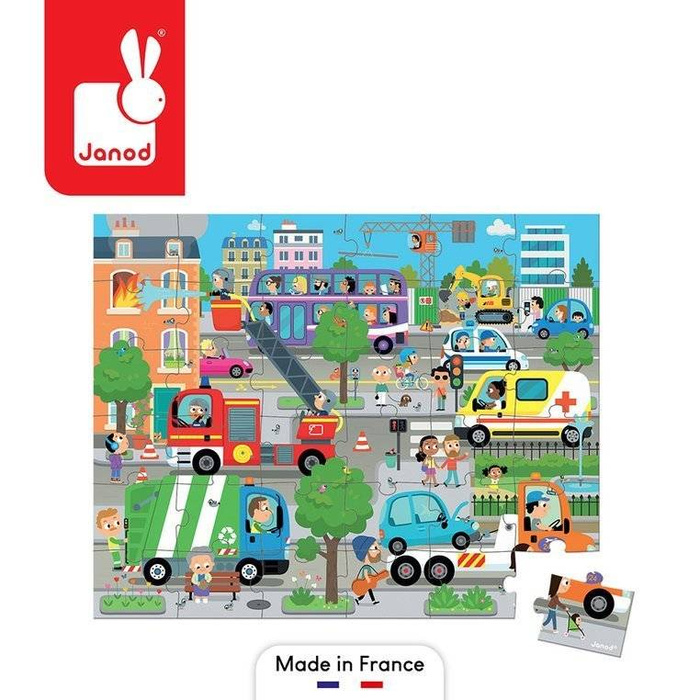 Puzzle dla dzieci w walizce Miasto 36 elementów Janod