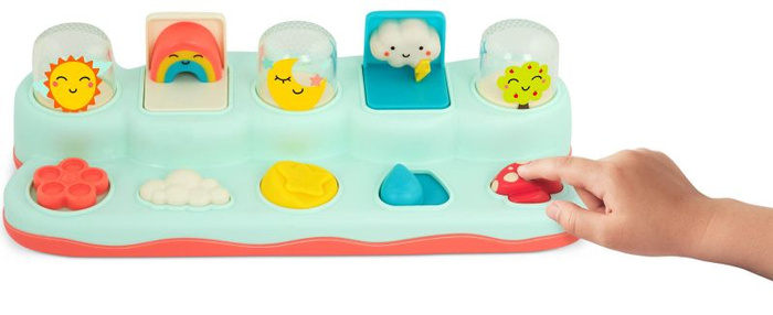 Sensoryczna konsola pogodowa dla dzieci wystrzałowe poznawanie przyrody B.Toys zabawka interaktywna