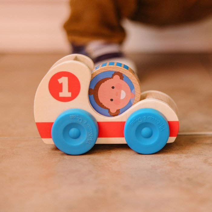 Dwa samochodziki drewniane z krążkami GO Tots Melissa & Doug