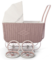 Wózek retro dla lalek Doll Pram Retro Rattan Rose Astrup