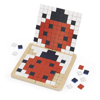 Drewniana układanka mozaika piksele symetria i kodowanie 4w1 Janod