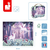 Zestaw puzzli w walizce Jednorożce 54 elementy Janod