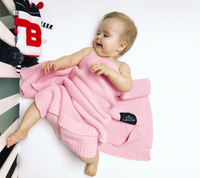 Duży koc bambusowy Candy pink różowy Lullalove