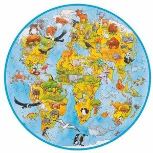 Kolorowe puzzle tekturowe Świat XXL Goki