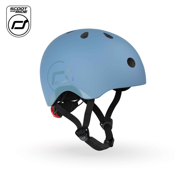 SCOOTANDRIDE Dziecięcy Kask i Ochraniacze Steel S-M ochronny Zestaw 3 lata+