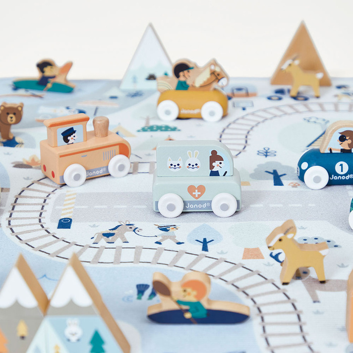 Mata dla dzieci do zabawy z drogą Biała Dolina Cross Roads Janod