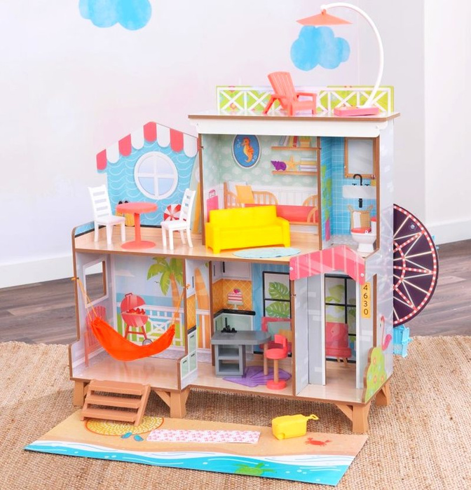 Dwustronny domek dla lalek diabelski młyn Fun Beach House KidKraft 