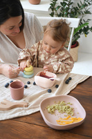 Beaba Komplet naczyń z silikonu pink