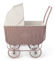 Wózek retro dla lalek Doll Pram Retro Rattan Rose Astrup