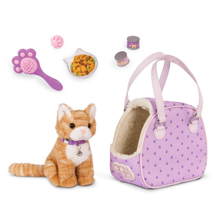 Prążkowany kotek w torebce Hop in Cat Carrier Our Generation