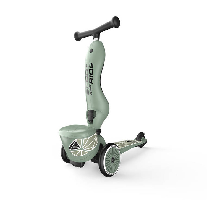 Highwaykick 1 Lifestyle 2w1 Jeździk i hulajnoga z zamykanym schowkiem 1-5 lat Green Lines SCOOTANDRIDE