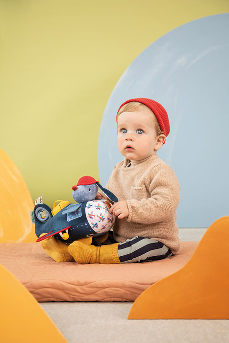 Lilliputiens Piesek Jules Przytulanka aktywizująca Samolot Zabawka sensoryczna i edukacyjna