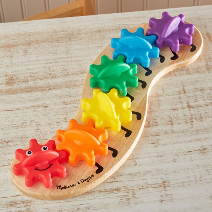 Układanka drewniana z kołami zębatymi Ruchoma gąsienica Melissa & Doug