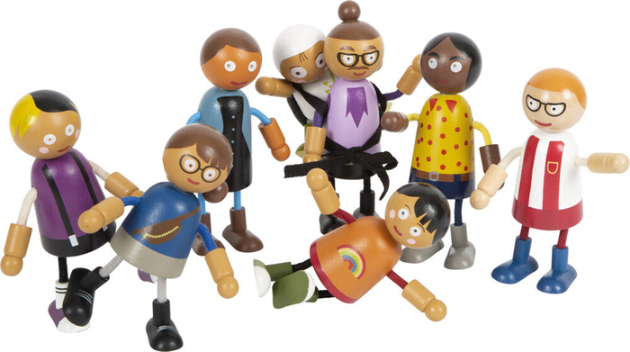 Zestaw giętkich drewnianych lalek Rodzina z dzieckiem Small Foot