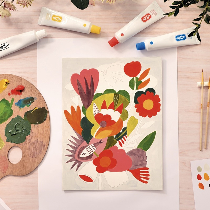 Atelier Grands Augustins Zestaw artystyczny dla dorosłych Ryby i ptaki na tle kwiatów Atelier 23 Djeco 