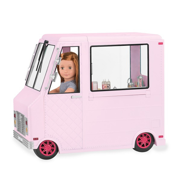 Ciężarówka z lodami i wyposażeniem różowa Sweet stop ice cream truck Our Generation 