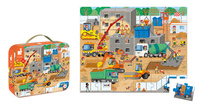 Puzzle dla dzieci w walizce Plac budowy 36 elementów Janod 