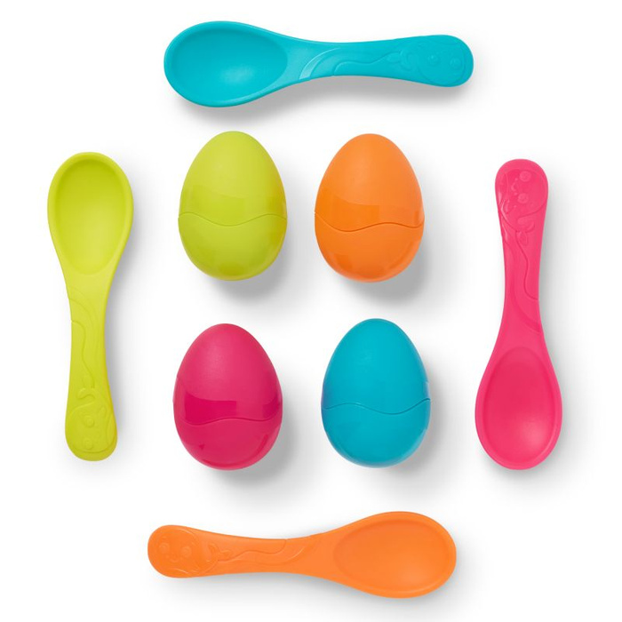 Gra zręcznościowa dla dzieci wyścig z jajkiem na łyżce B.Toys