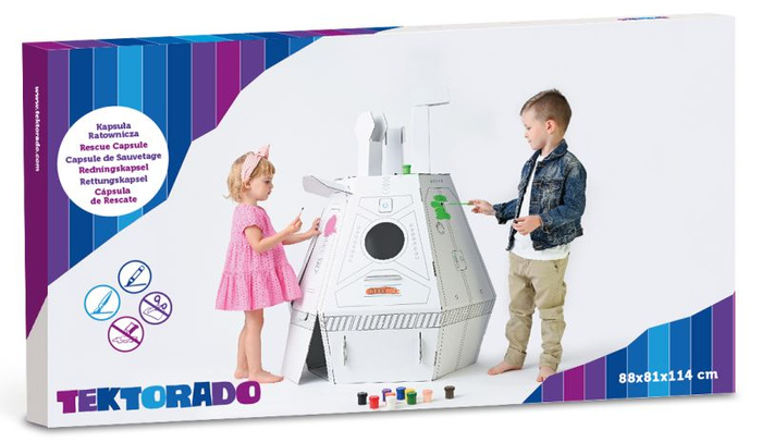 Kartonowy domek do malowania i samodzielnego złożenia Kapsuła Ratunkowa Tektorado