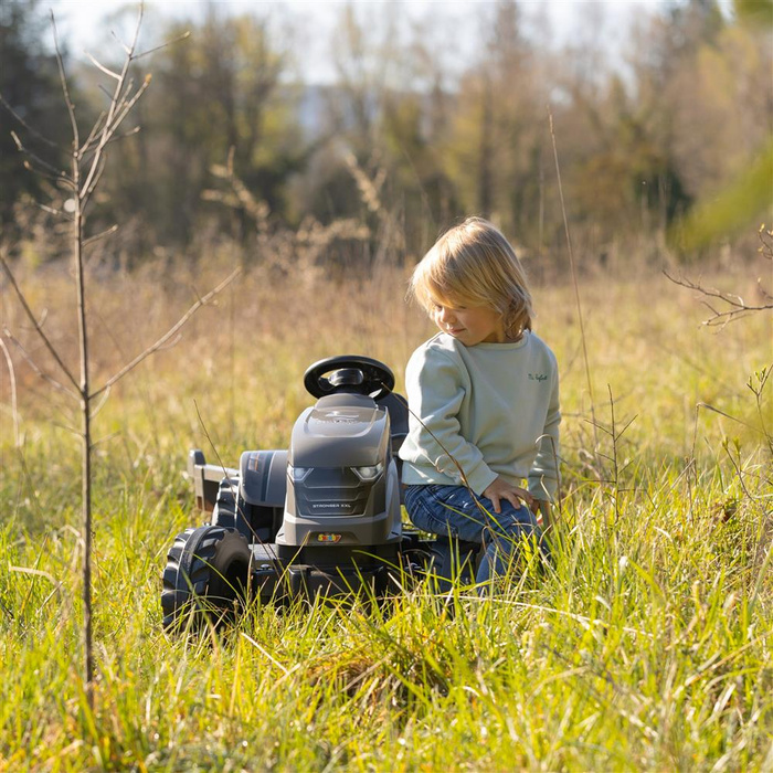 Smoby Traktor XXL szary na pedały z przyczepką solidny i funkcjonalny Pojazd dla dzieci
