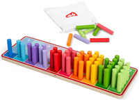Tęczowe klocki do nauki liczenia liczenie patyczków Bigjigs