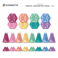 Klocki magnetyczne dla dzieci Pastel Geometry Pack 40 el Connetix